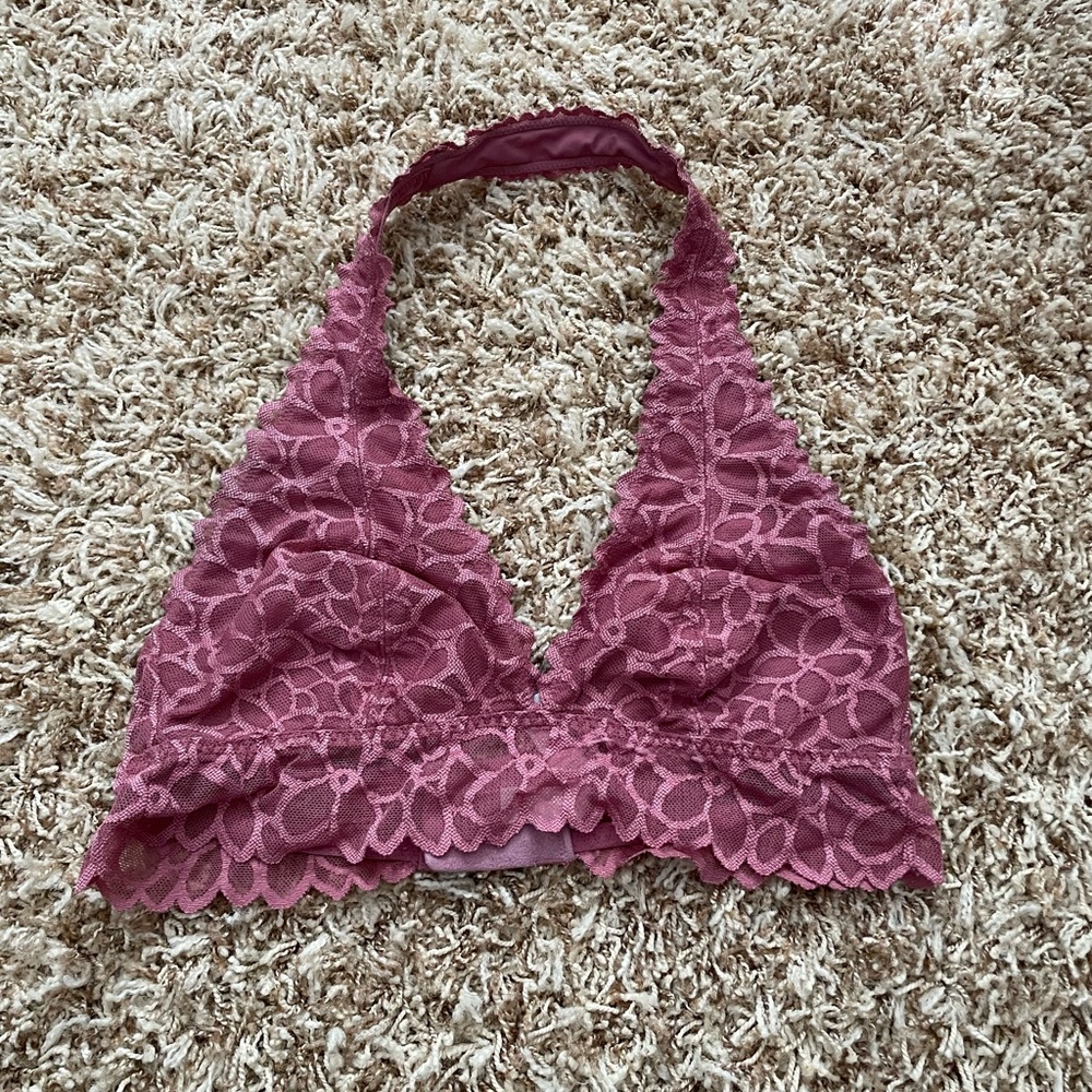 Pink lace bralette